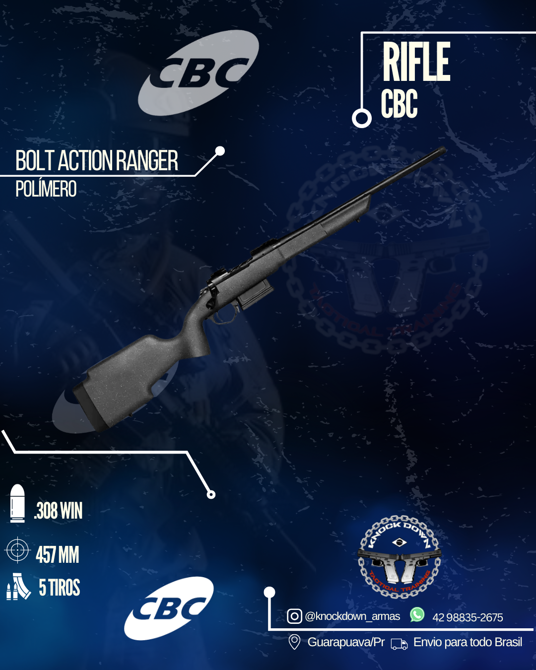 Rifle CBC BOLT ACTION RANGER POLÍMERO