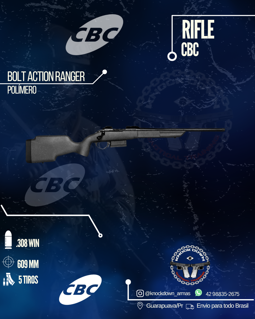 Rifle CBC BOLT ACTION RANGER POLÍMERO