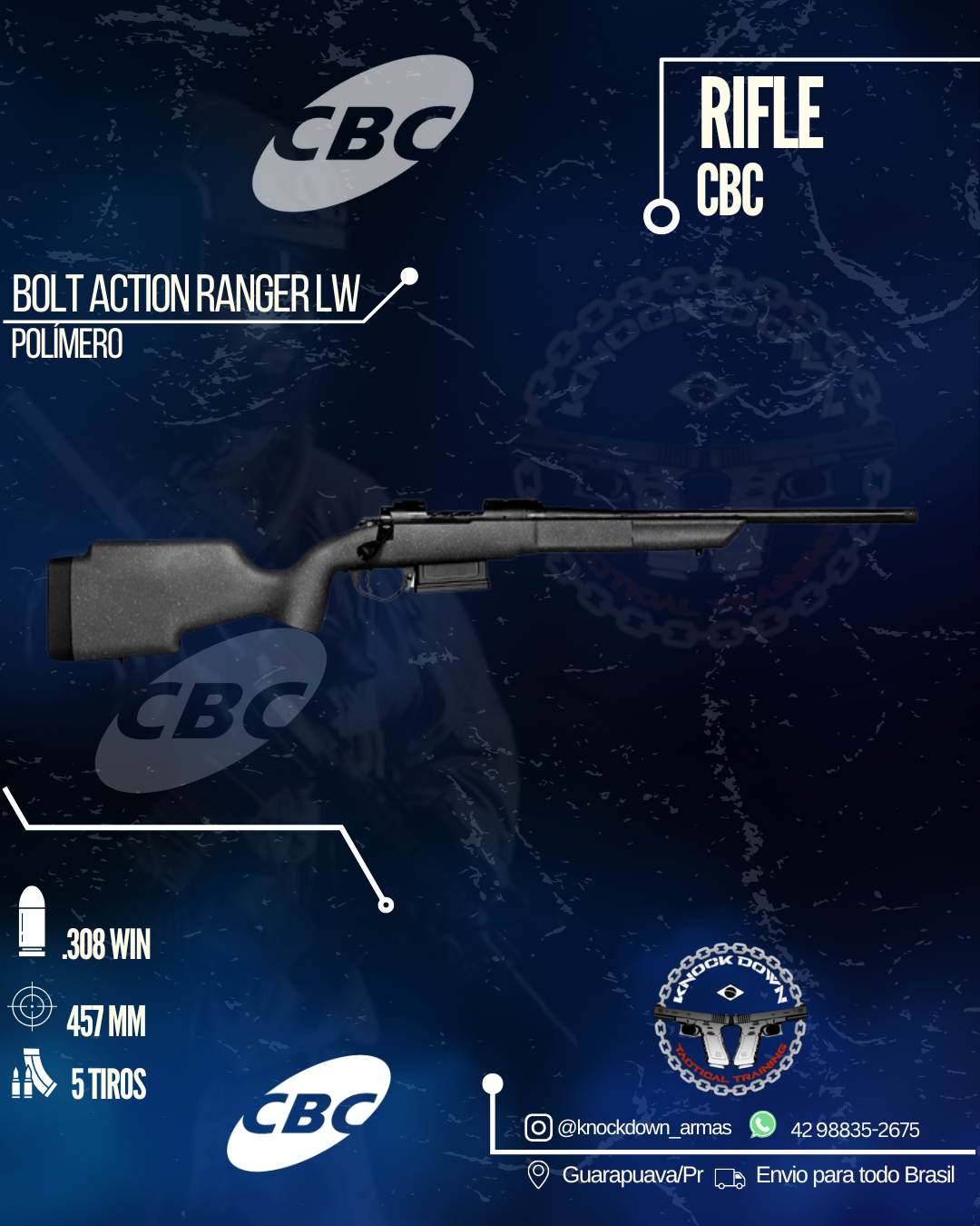 Rifle CBC BOLT ACTION RANGER LW POLÍMERO