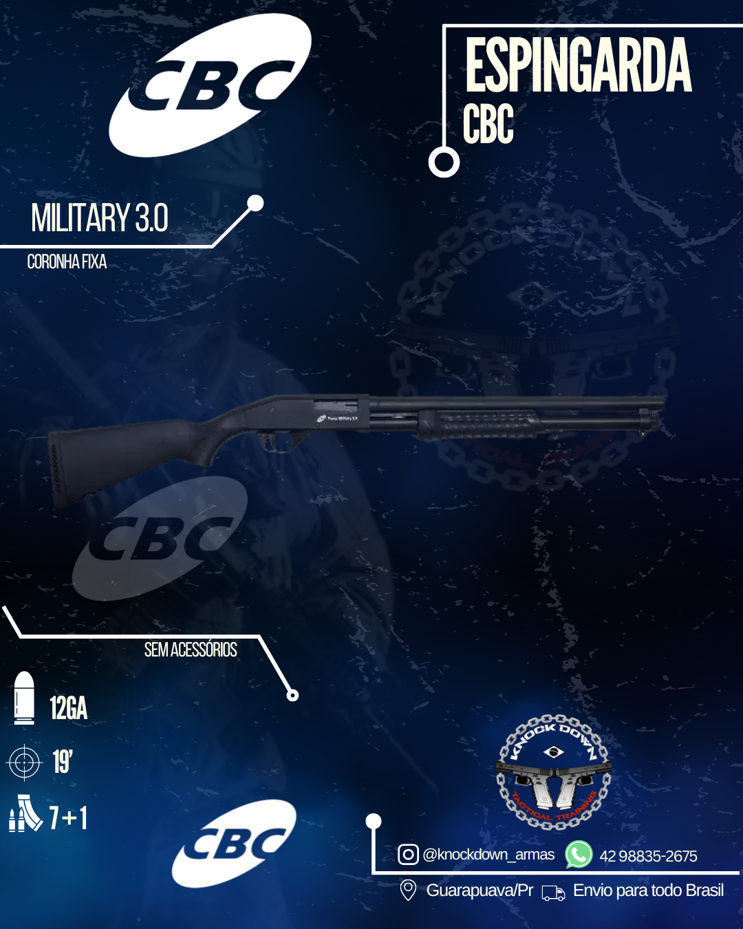 Espingarda CBC Military 3.0