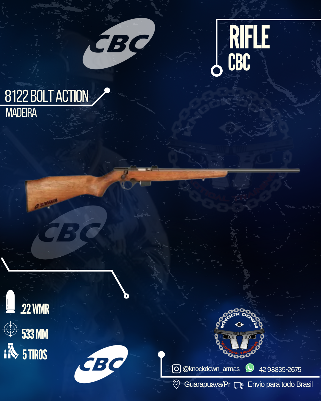 Rifle CBC 8122 BOLT ACTION MADEIRA
