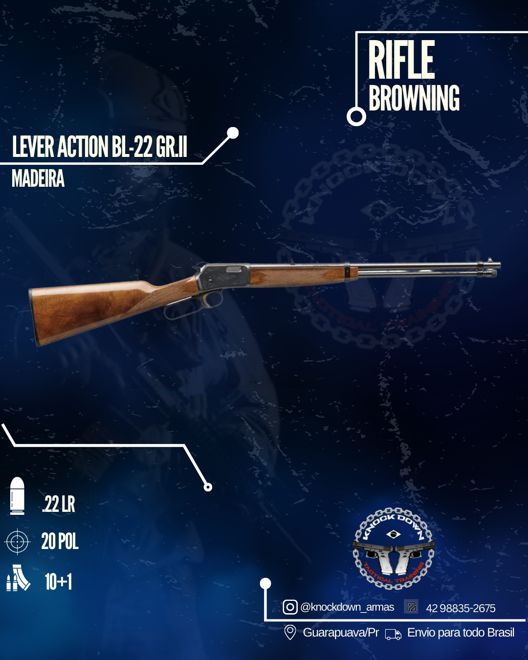 Rifle Browning LEVER ACTION BL-22 GR.II MADEIRA