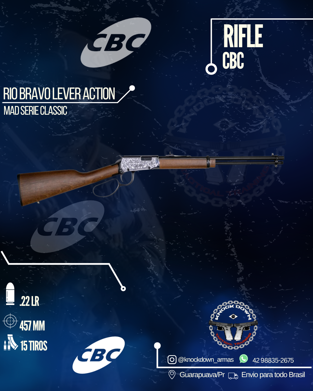 Rifle CBC RIO BRAVO LEVER ACTION MAD SERIE CLASSIC