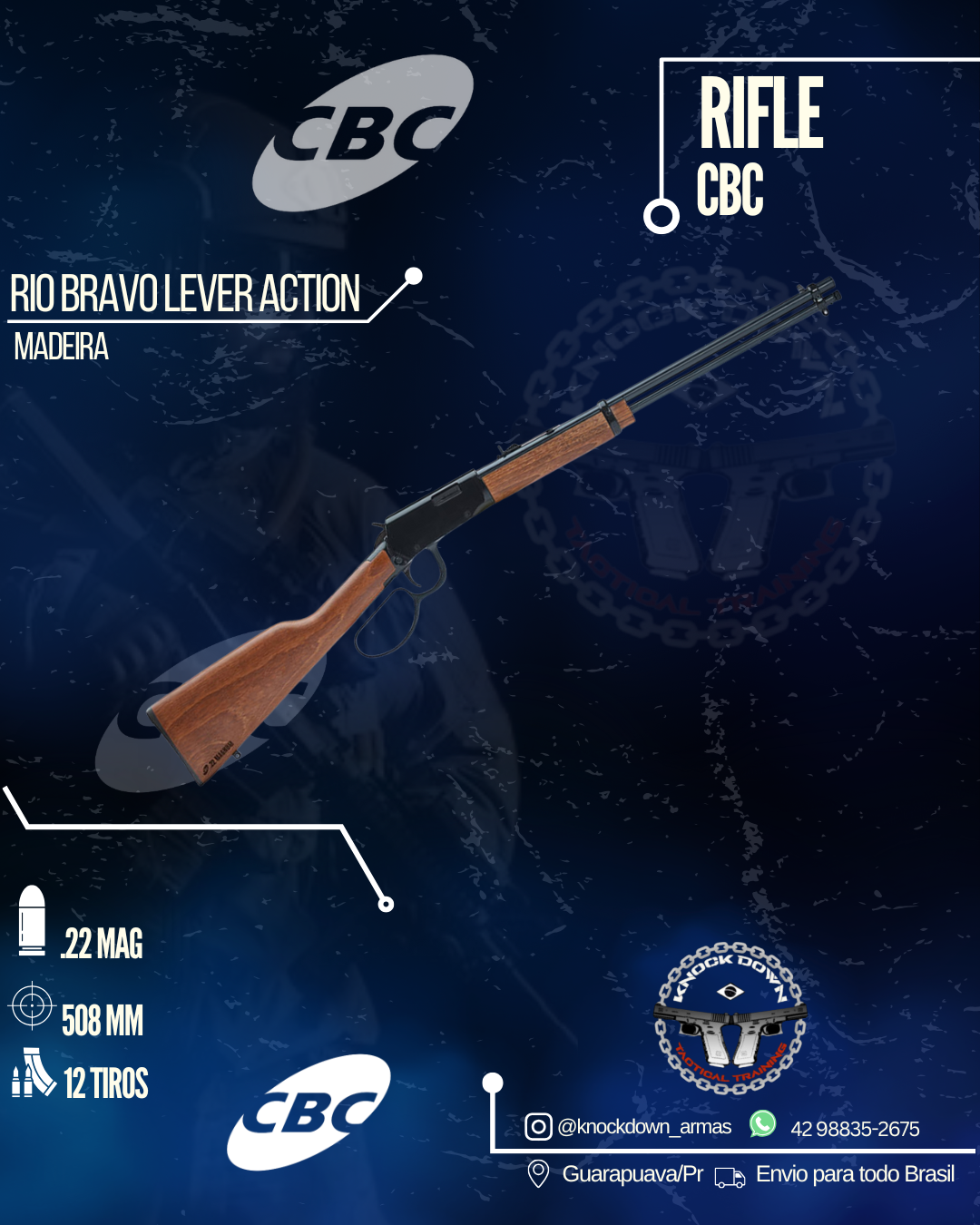 Rifle CBC RIO BRAVO LEVER ACTION MADEIRA