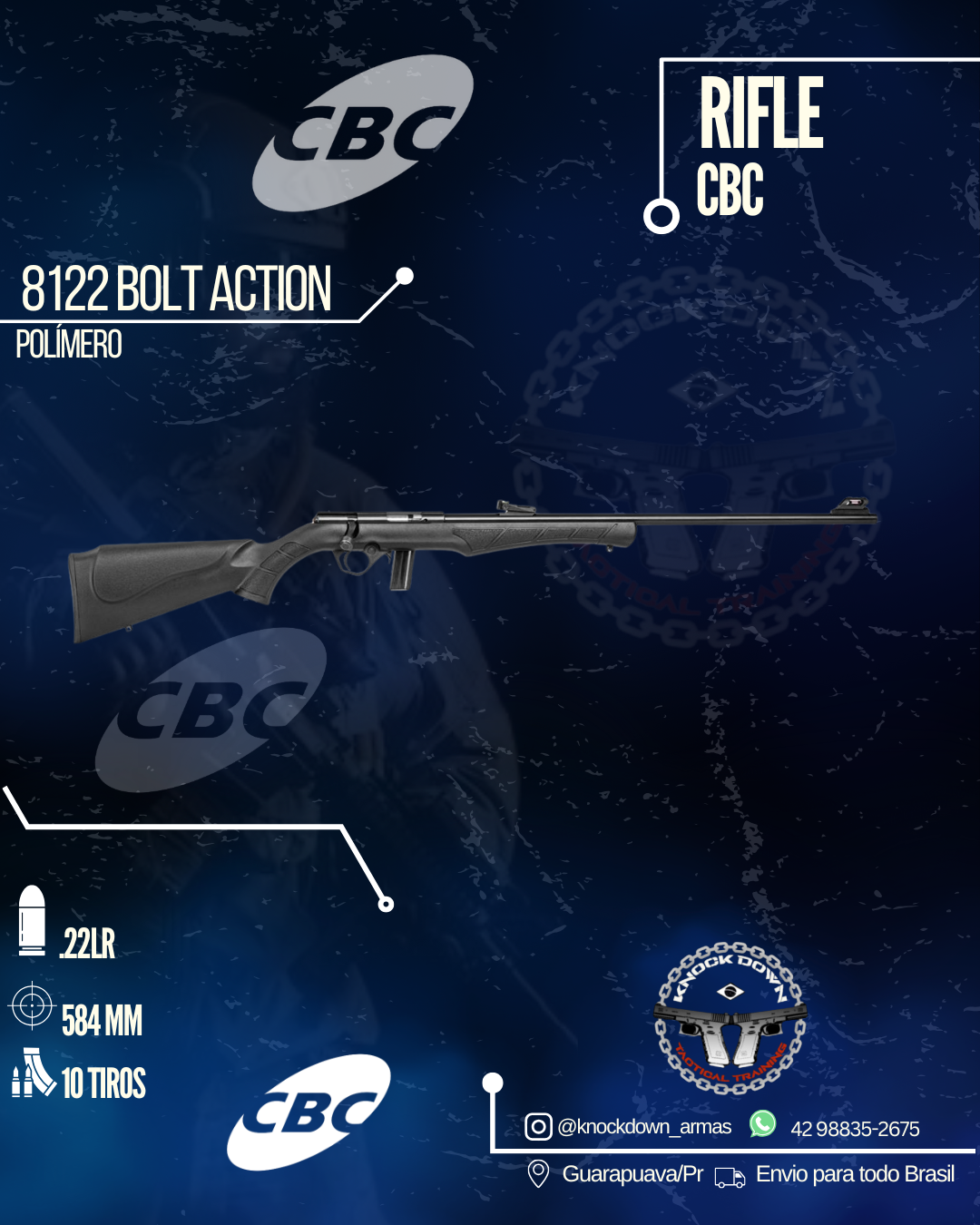 Rifle CBC 8122 BOLT ACTION POLÍMERO