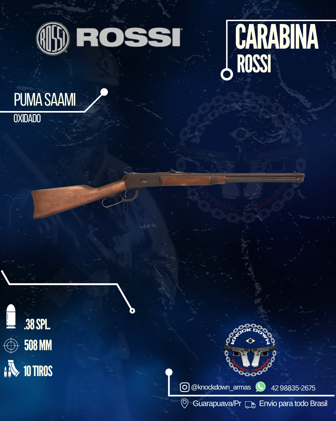 Carabina Rossi PUMA SAAMI OXIDADO