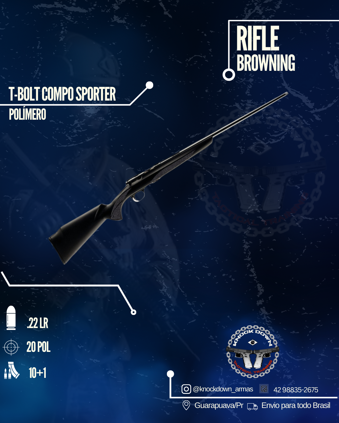 Rifle Browning T-BOLT COMPO SPORTER POLÍMERO