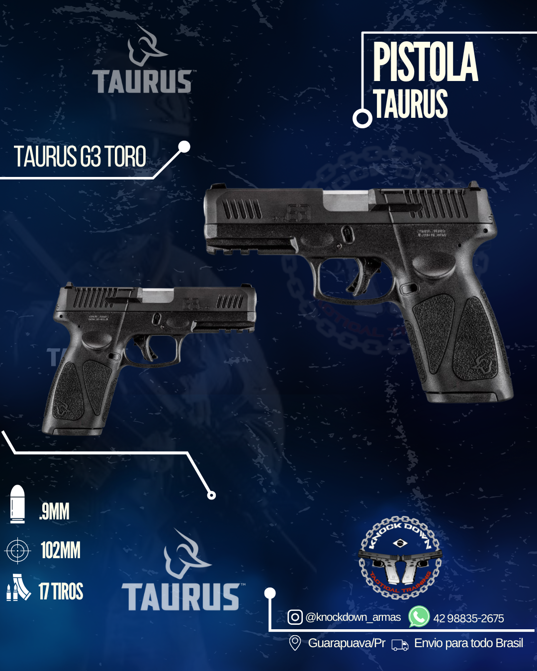 Pistola Taurus G3 TORO
