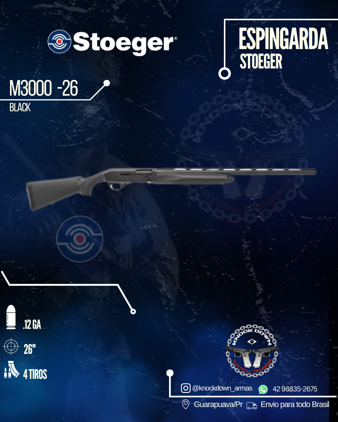 Espingarda Stoeger M3000-26 BLACK