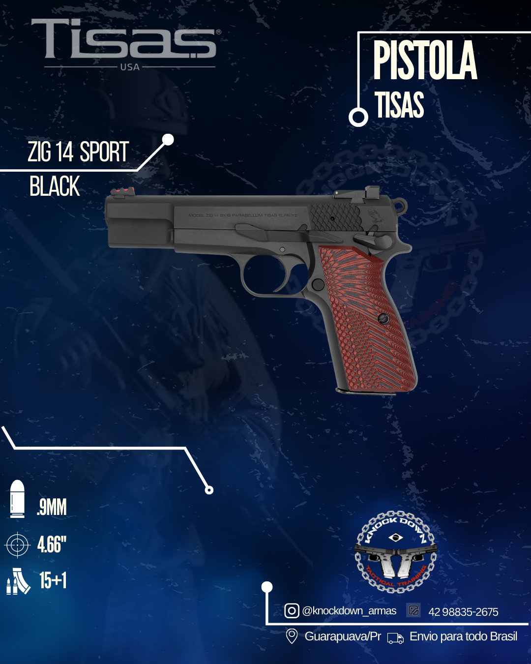 Pistola Tisas ZIG 14 SPORT BLACK