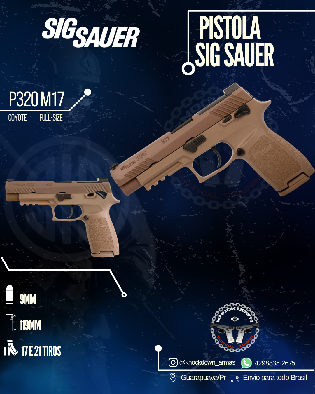 Pistola Sig Sauer P320 M17 COYOTE FULL-SIZE