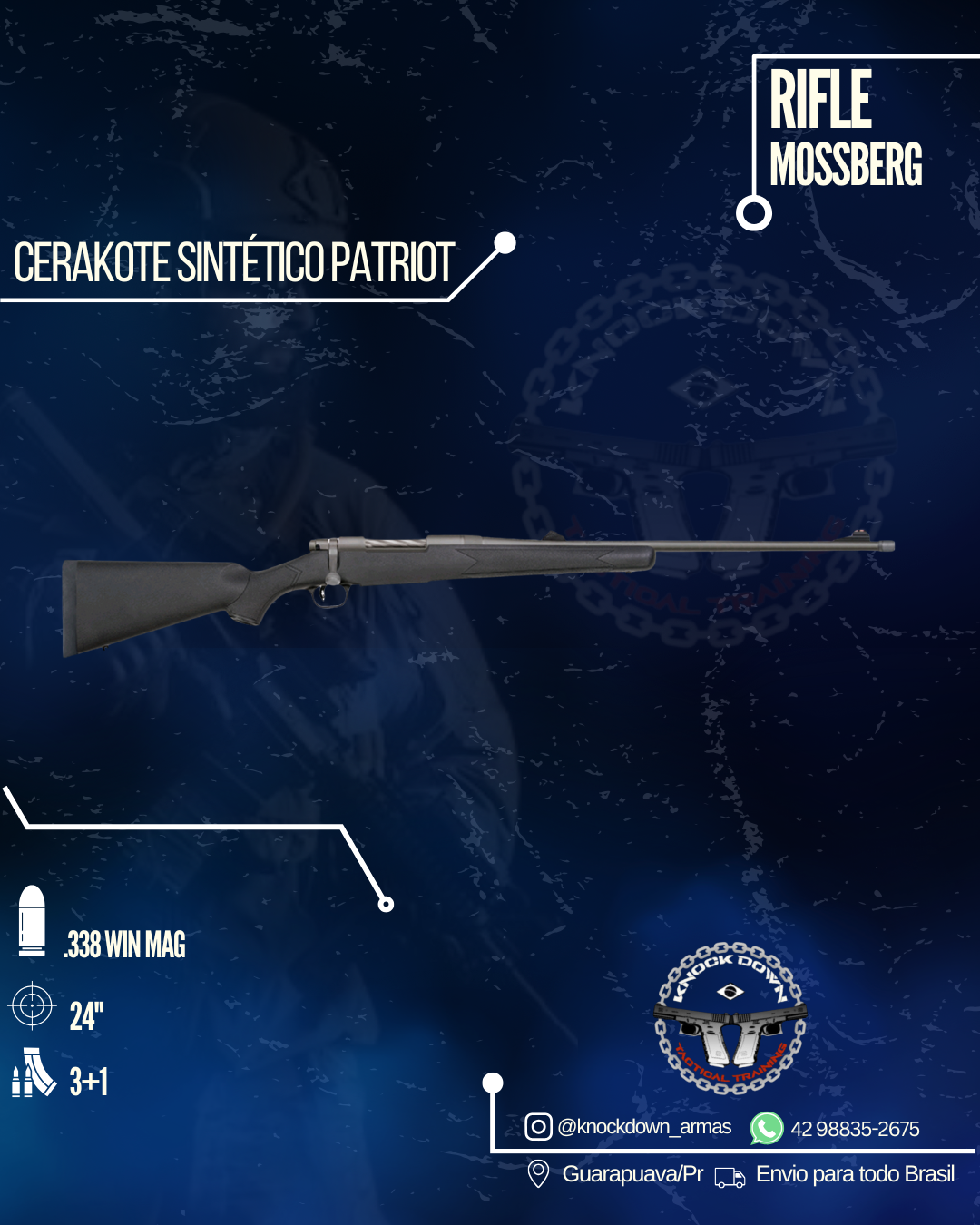 Rifle Mossberg CERAKOTE SINTÉTICO PATRIOT
