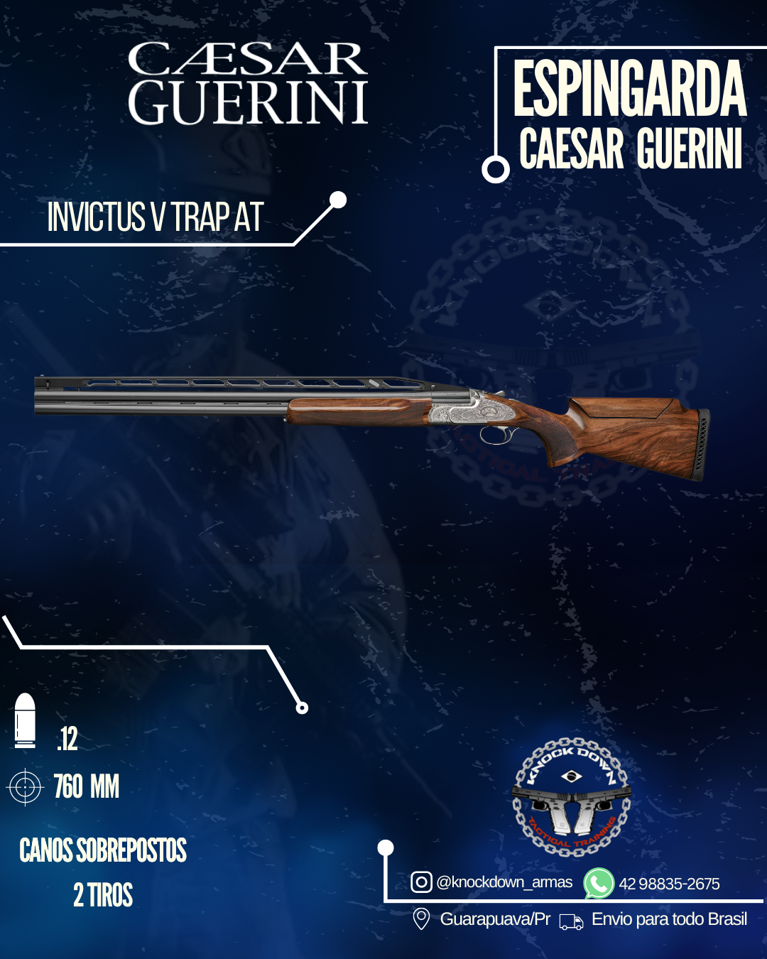 Espingarda Caesar Guerini INVICTUS V TRAP AT