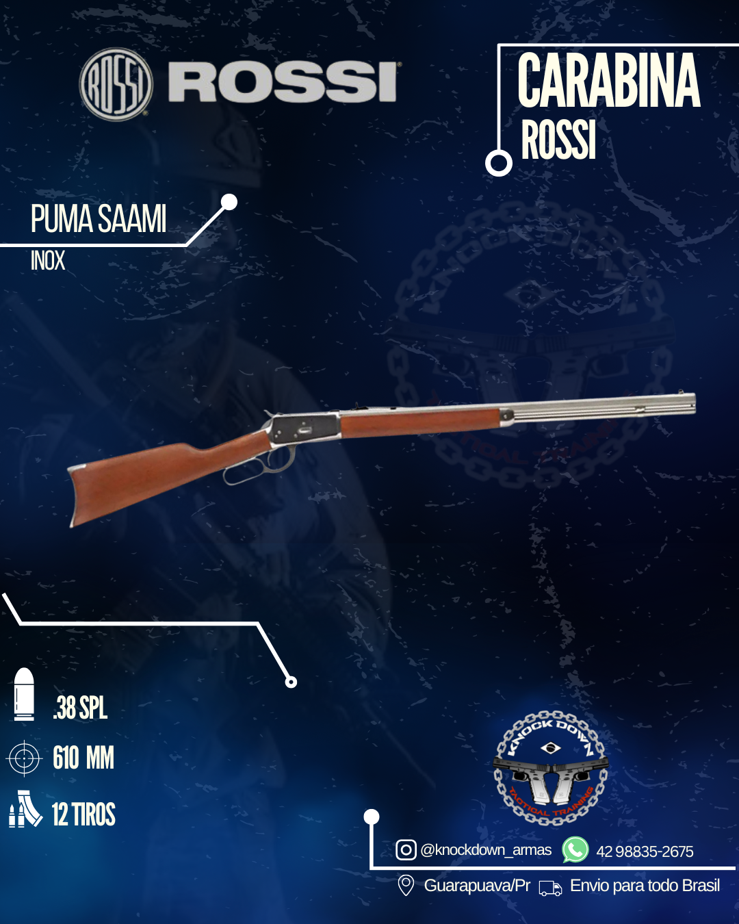 Carabina Rossi PUMA SAAMI INOX