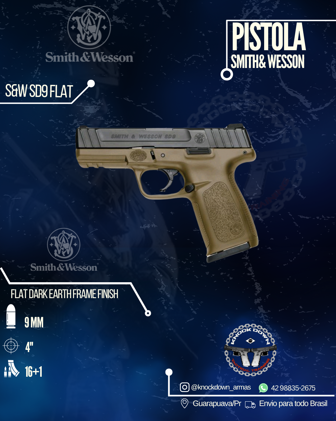 Pistola Smith & Wesson SD9 FLAT