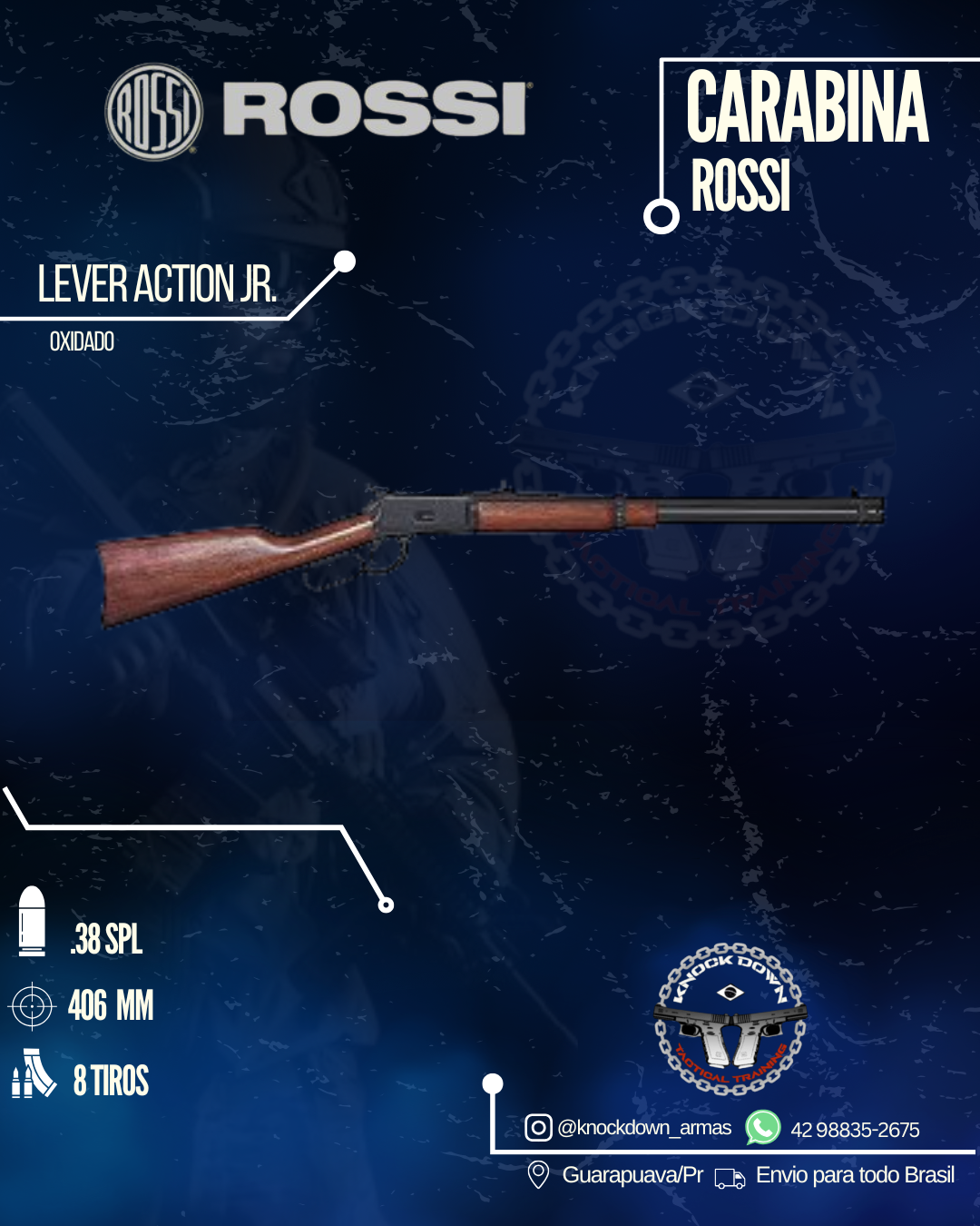 Carabina Rossi LEVER ACTION JR. OXIDADO