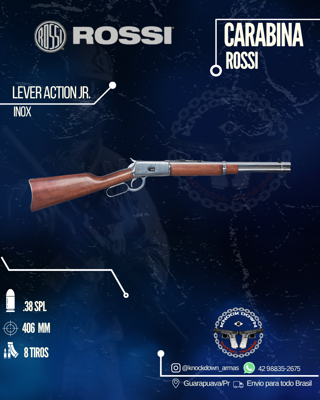Carabina Rossi LEVER ACTION JR. INOX