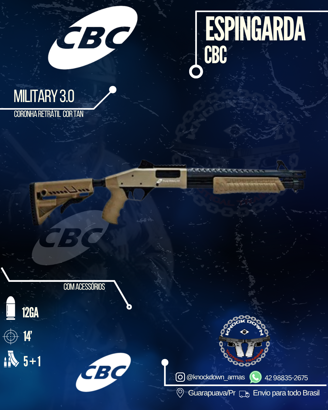 Espingarda CBC Military 3.0