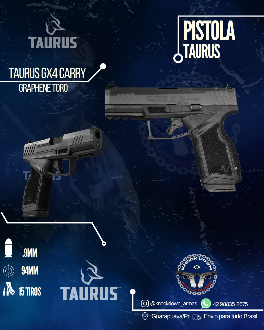 Pistola Taurus GX4 CARRY