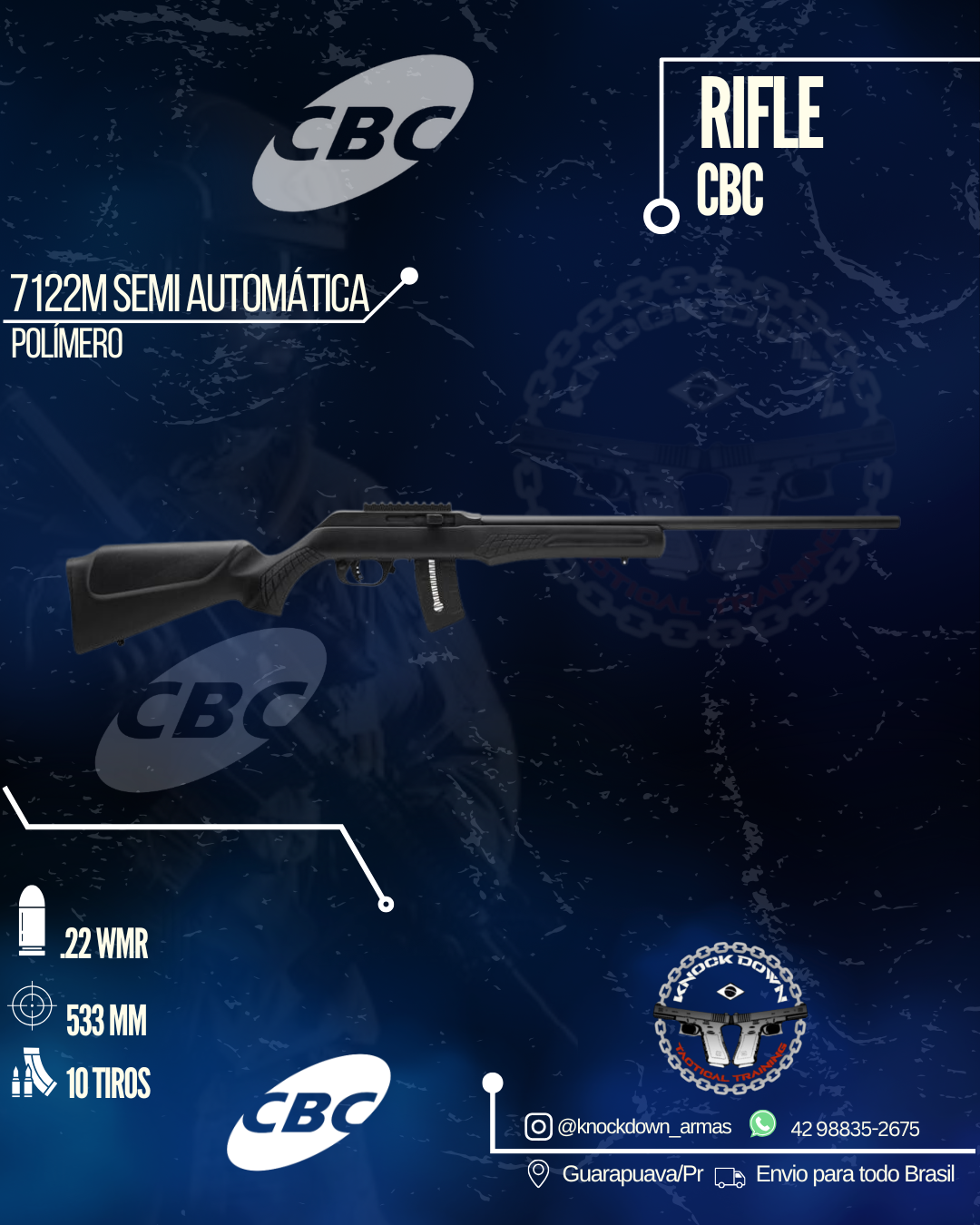 Rifle CBC 7122M SEMI AUTOMÁTICA POLÍMERO