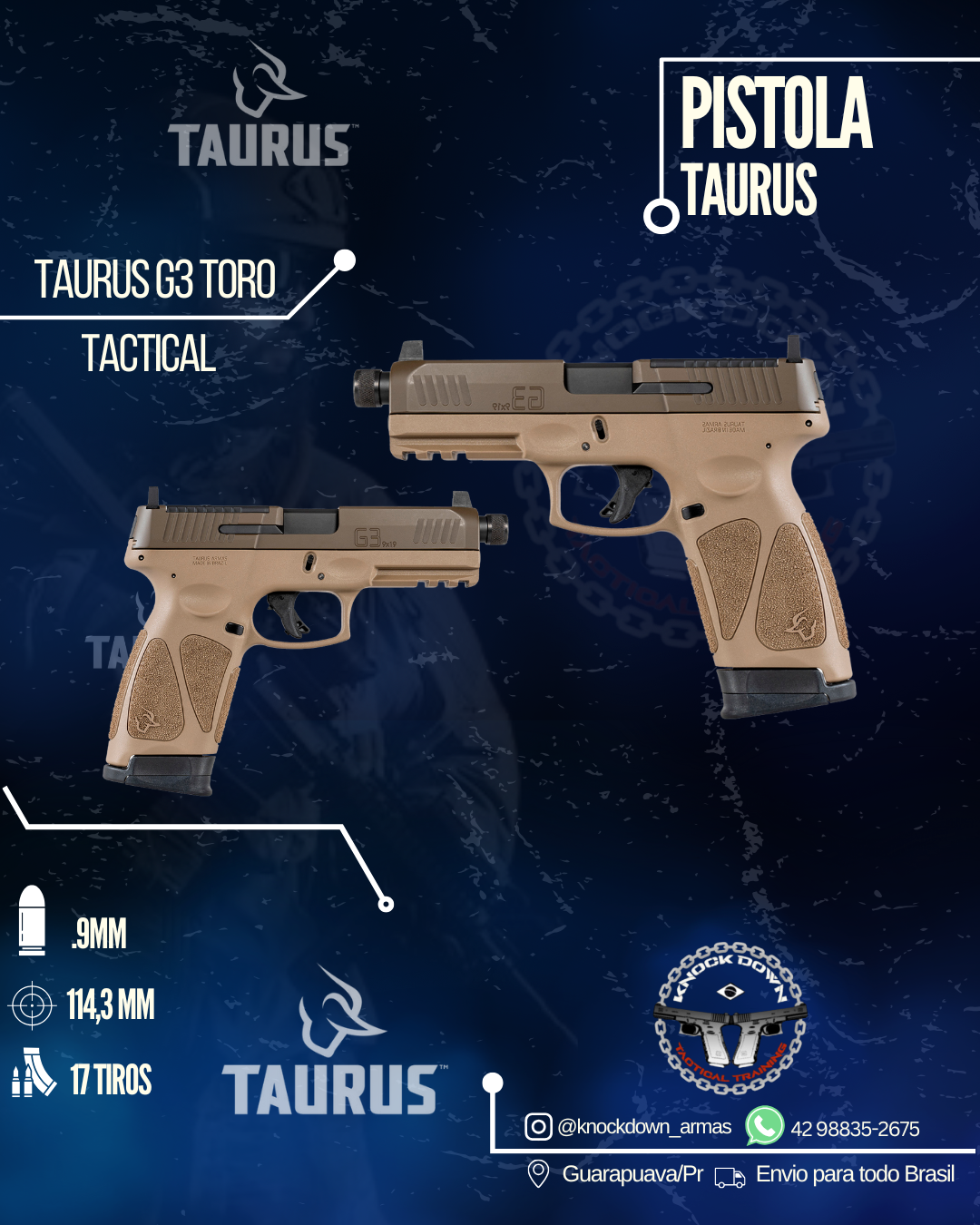 Pistola Taurus G3 TORO