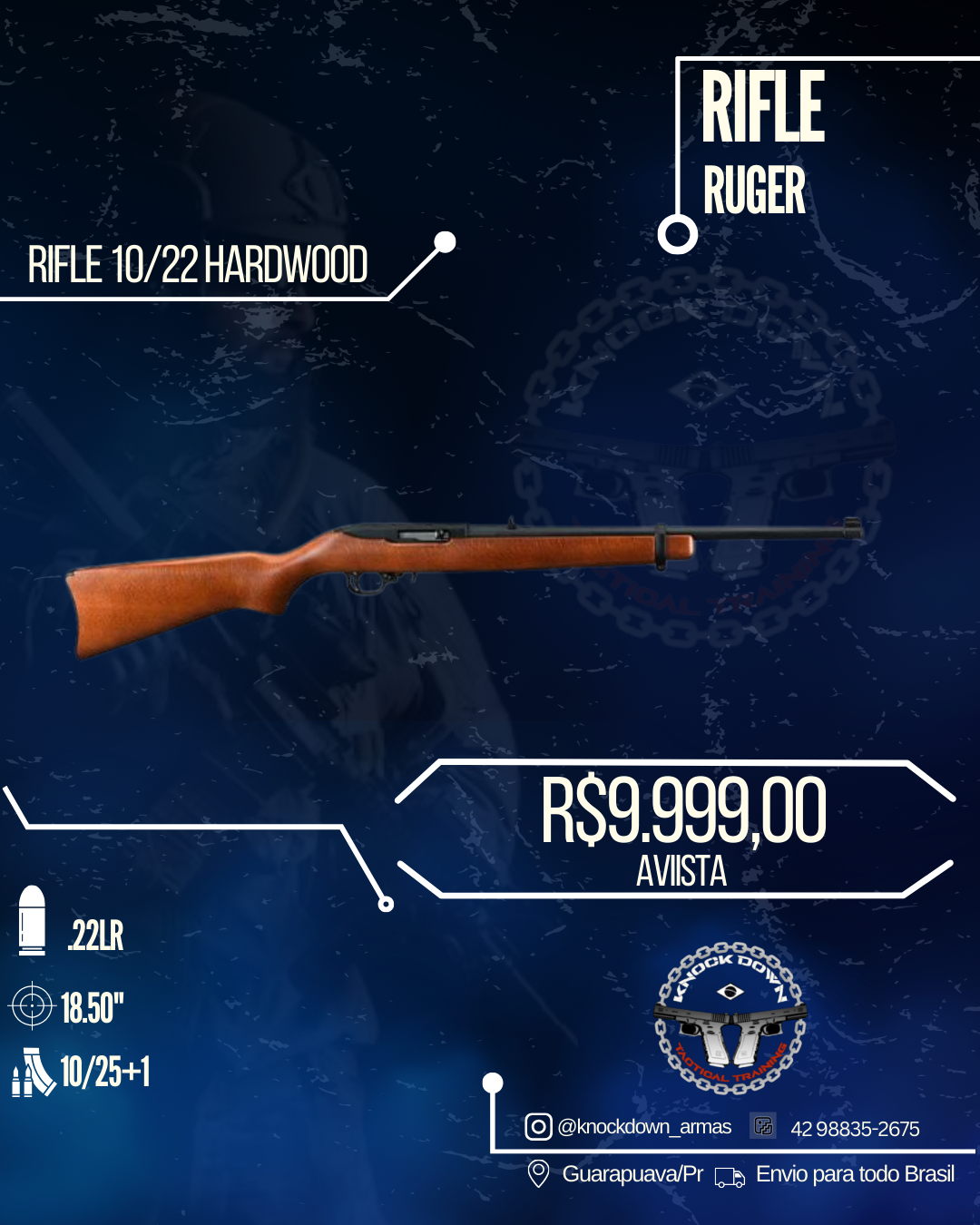 Rifle Ruger 10/22 HARDWOOD