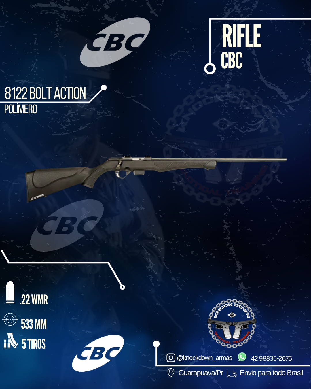 Rifle CBC 8122 BOLT ACTION POLÍMERO