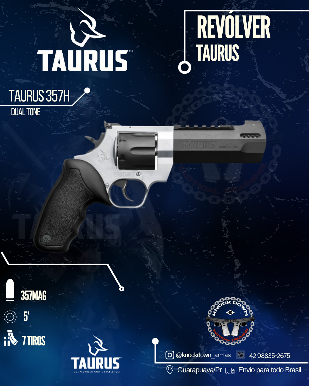 REVÓLVER TAURUS 357H DUAL TONE