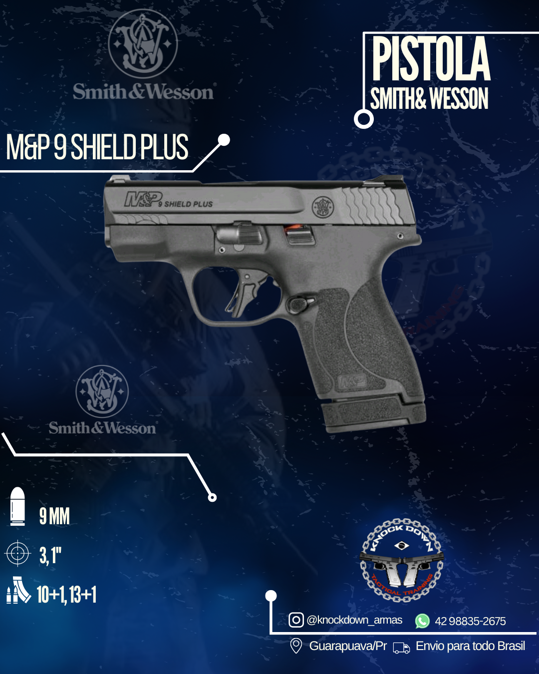 Pistola Smith & Wesson M&P 9 SHIELD PLUS