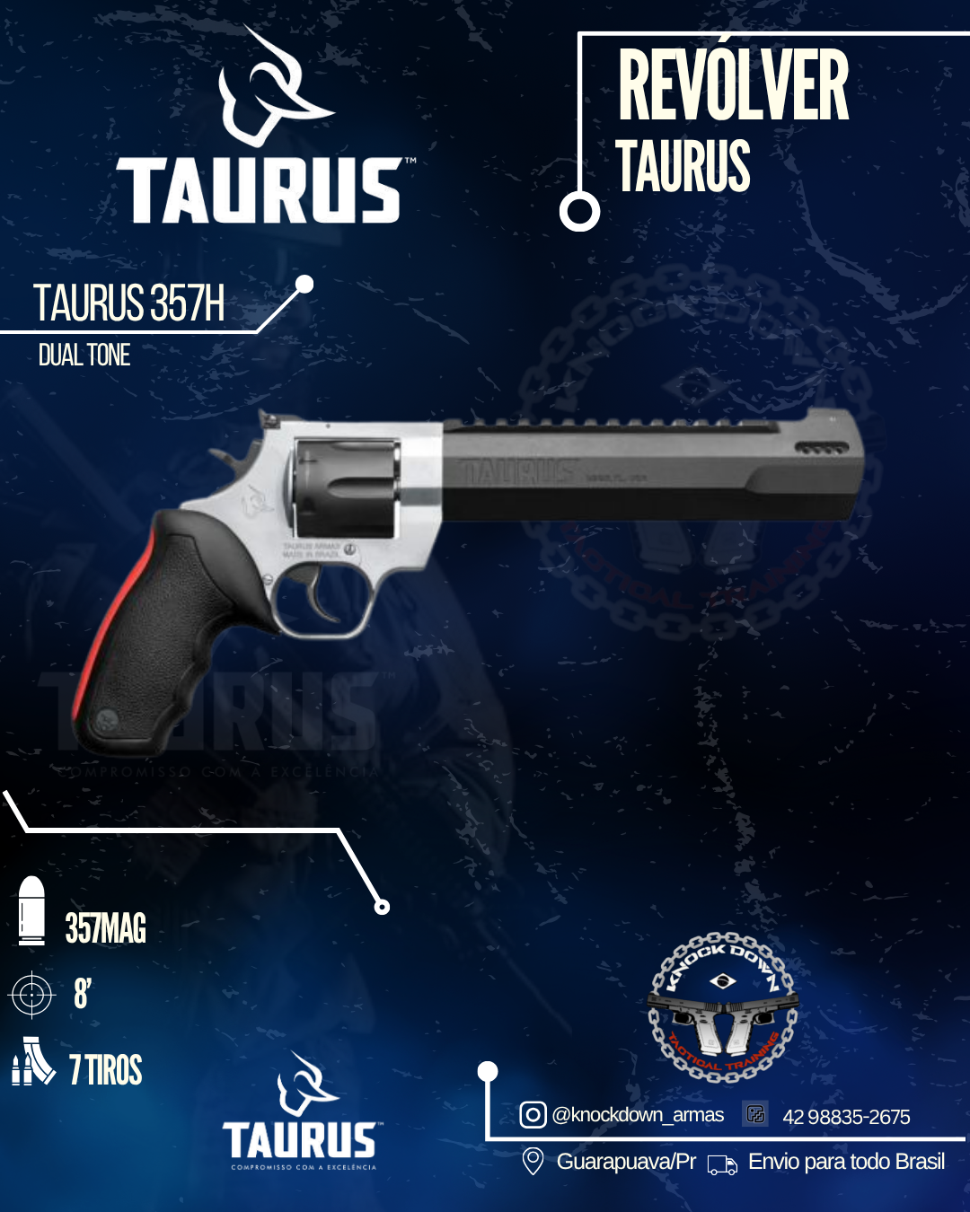 REVÓLVER TAURUS 357H DUAL TONE
