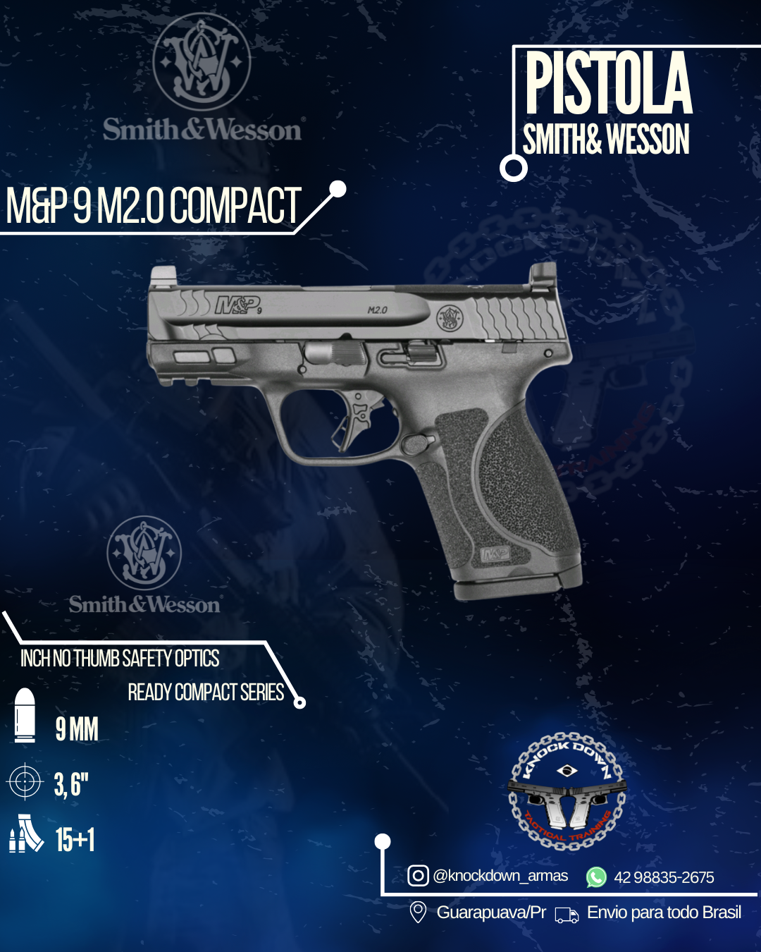 Pistola Smith & Wesson M&P9 M2.0 COMPACT