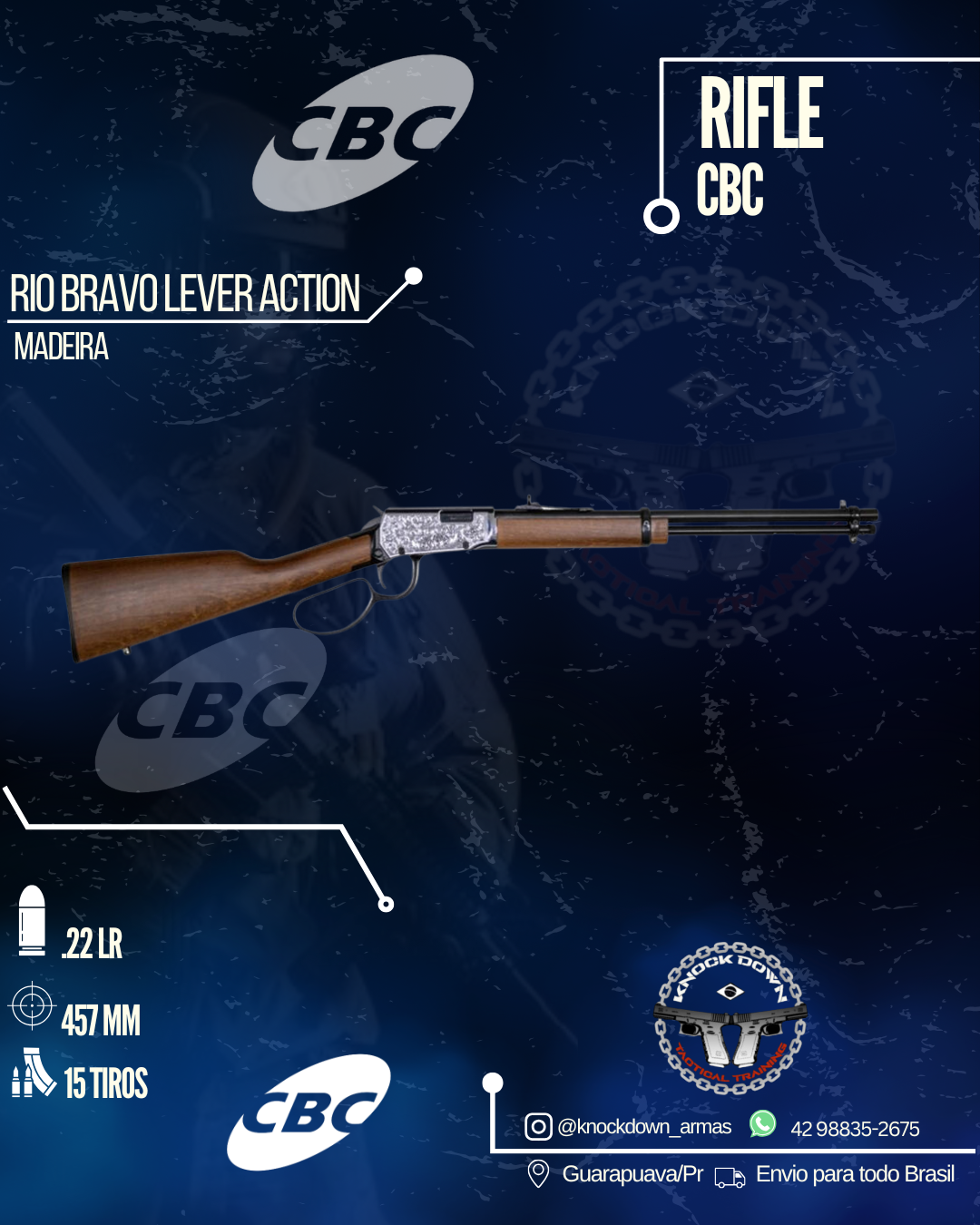 Rifle CBC RIO BRAVO LEVER ACTION MADEIRA