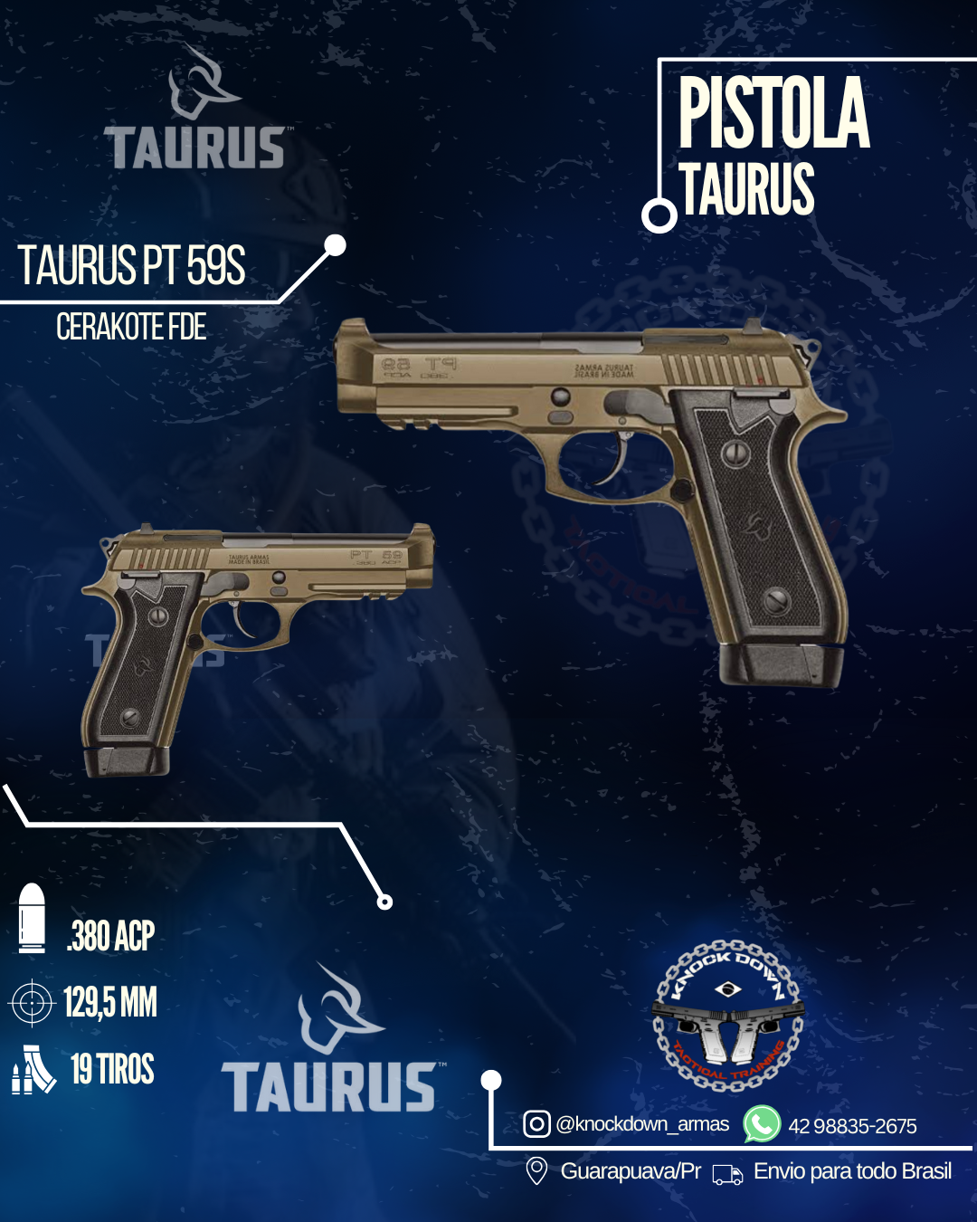 Pistola Taurus PT 59S