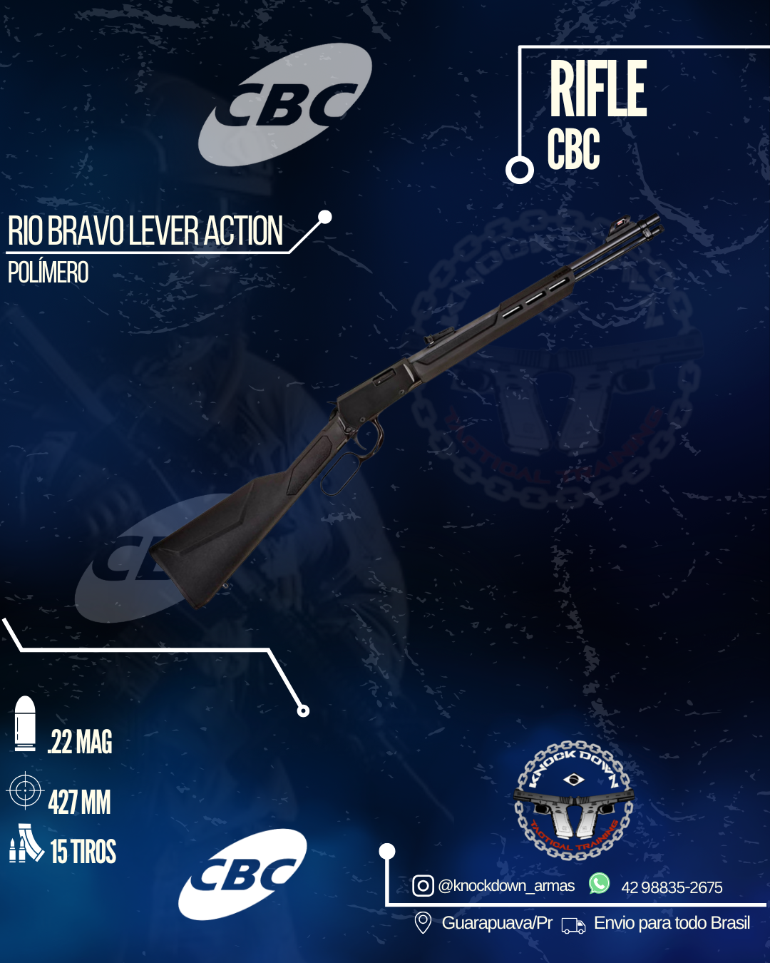 Rifle CBC RIO BRAVO LEVER ACTION POLÍMERO