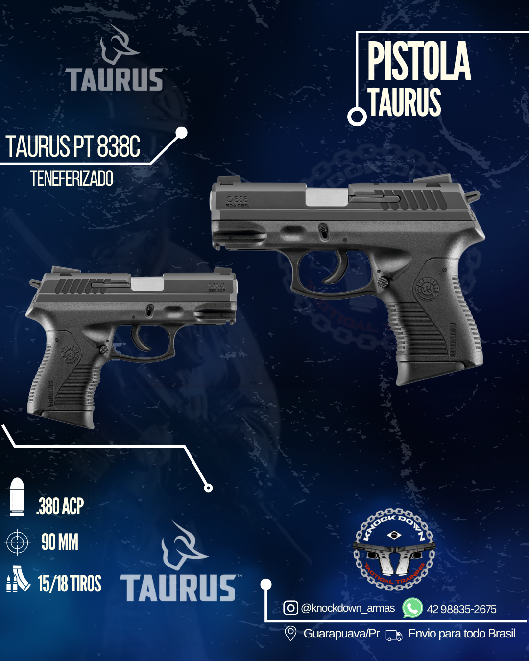 Pistola Taurus PT 838C