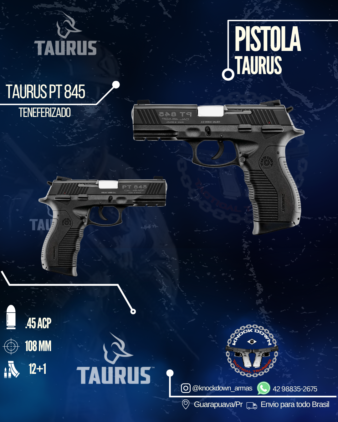 Pistola Taurus PT 845
