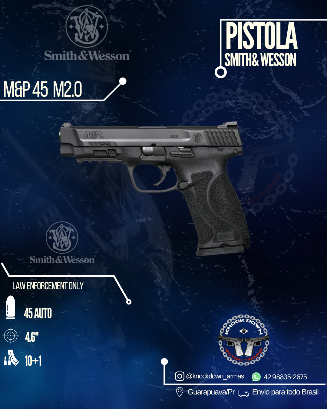 Pistola Smith & Wesson M&P 45 M2.0