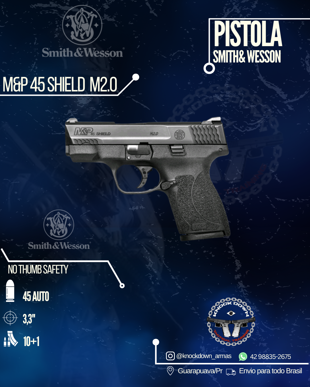 Pistola Smith & Wesson M&P 45 SHIELD M2.0