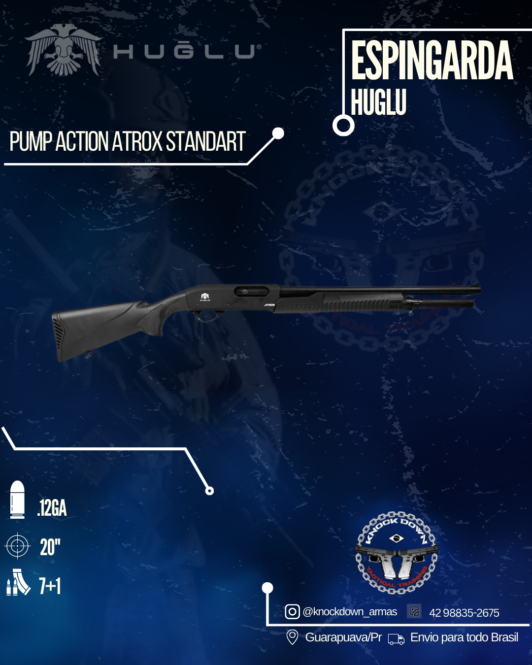 Espingarda Huglu PUMP ACTION ATROX STANDART