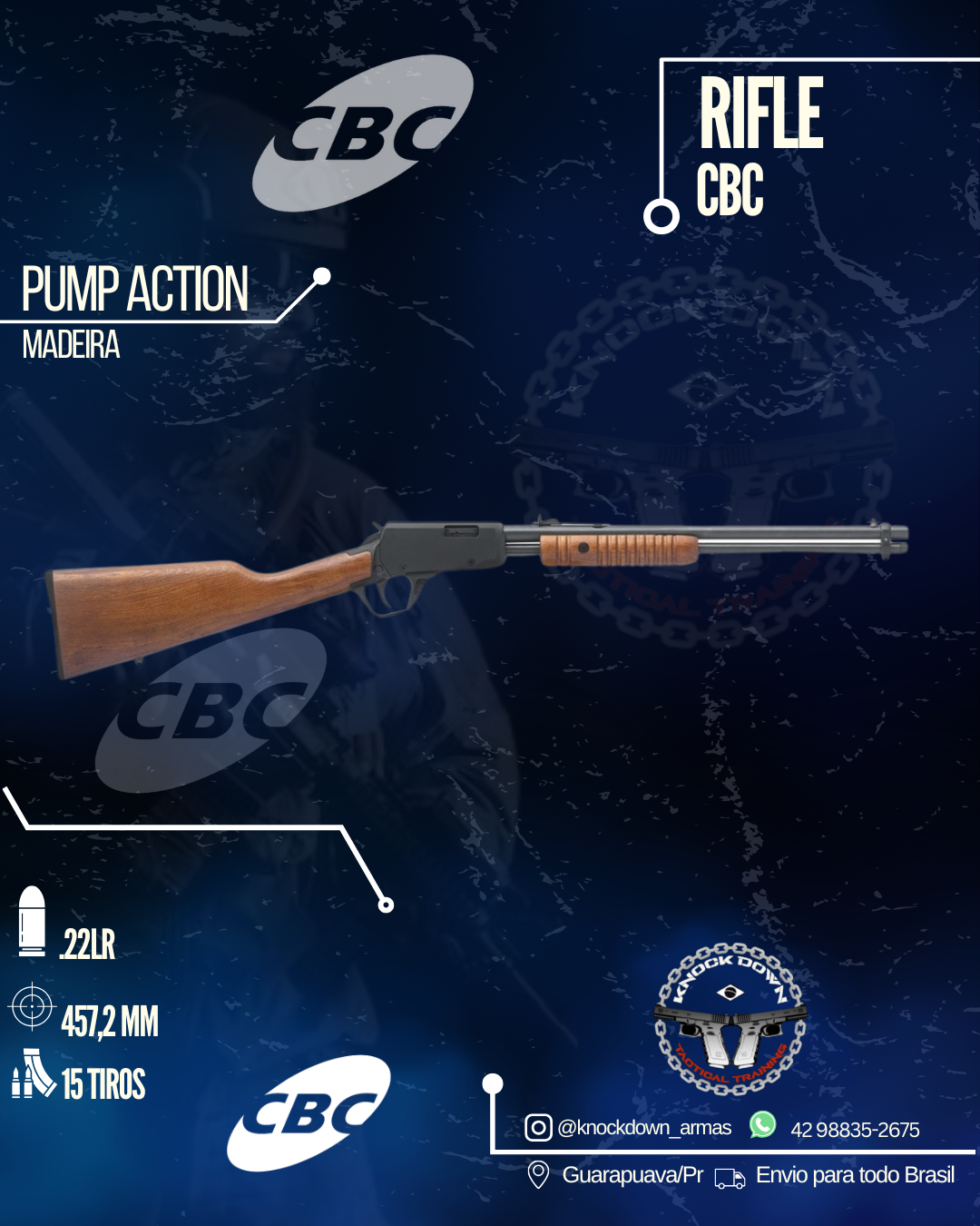 Rifle CBC PUMP ACTION MADEIRA