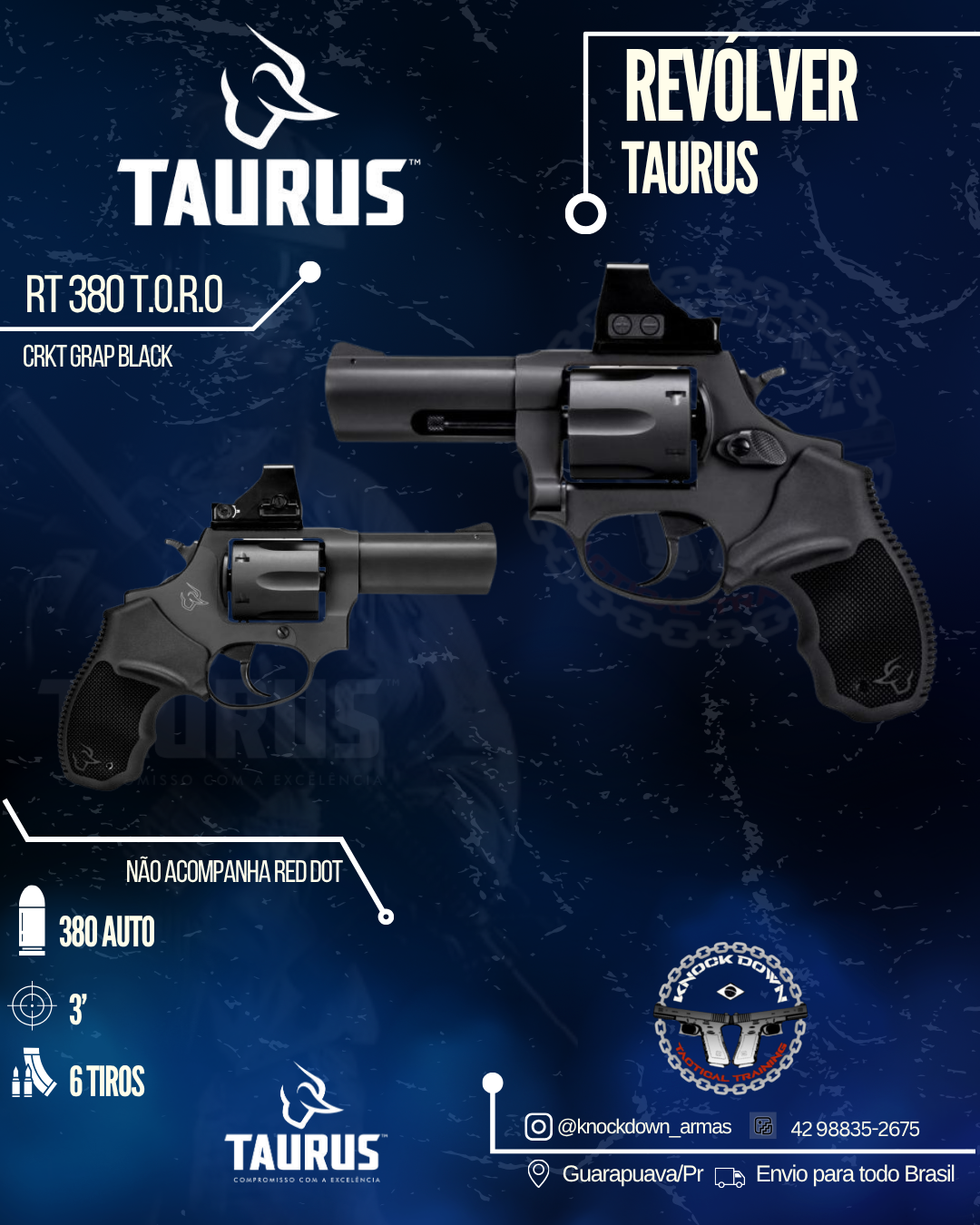 REVÓLVER TAURUS RT 380 T.O.R.O