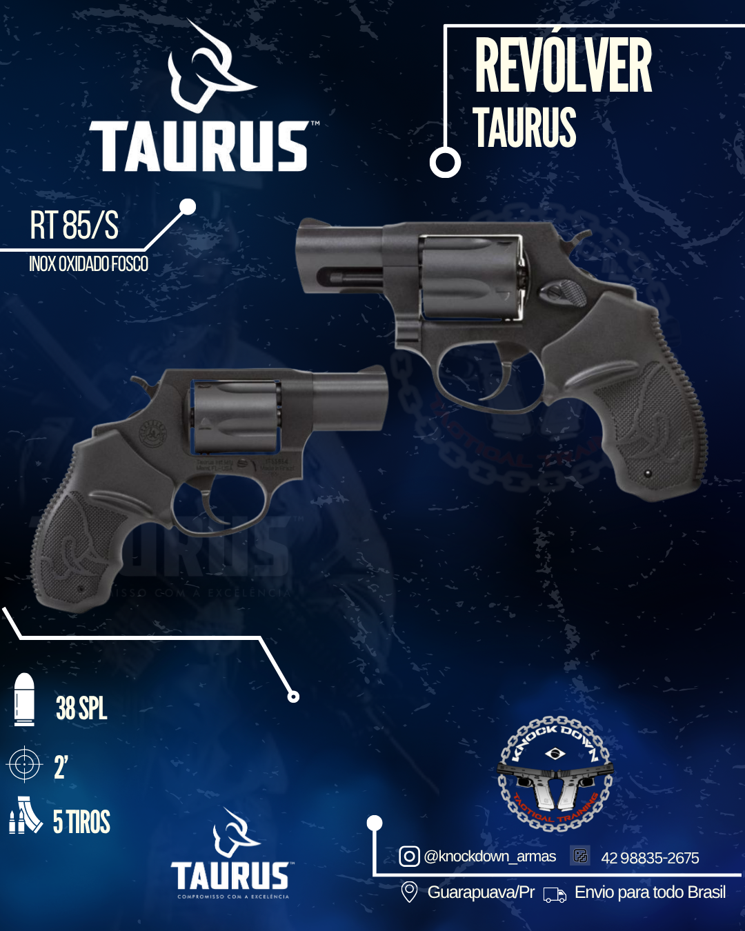 REVÓLVER TAURUS RT 85/S
