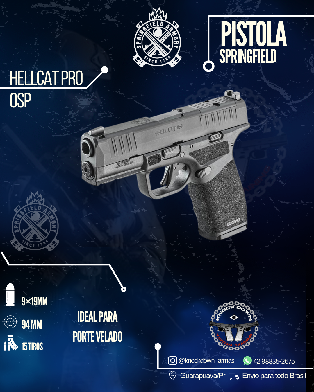 Pistola Springfield HELLCAT PRO OSP