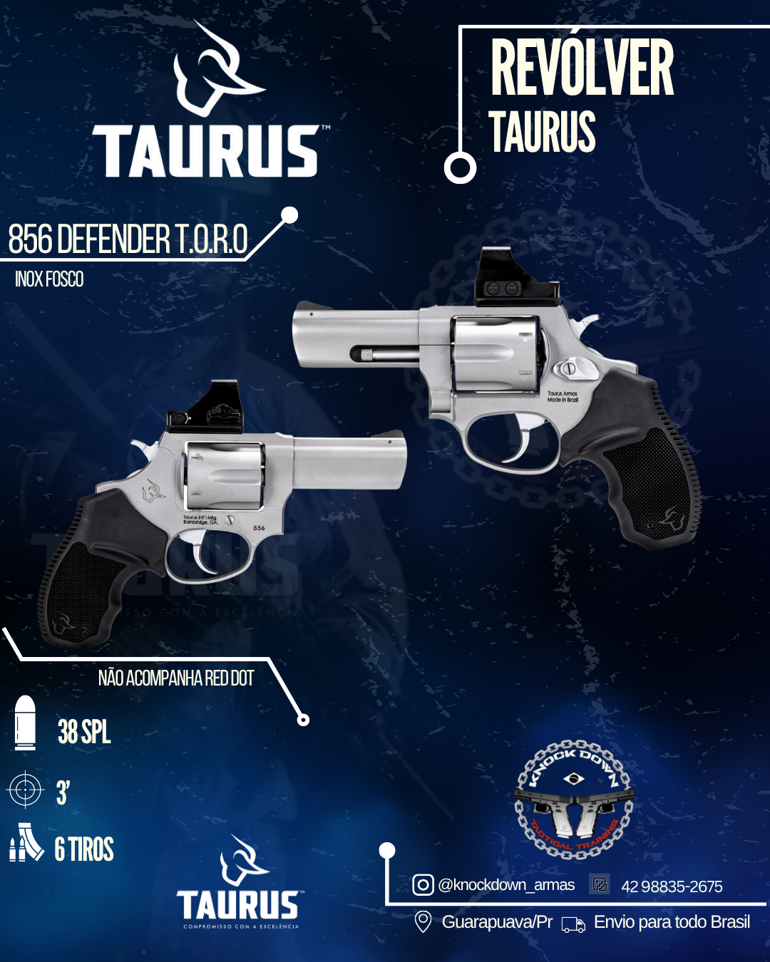 REVÓLVER TAURUS 856 DEFENDER T.O.R.O