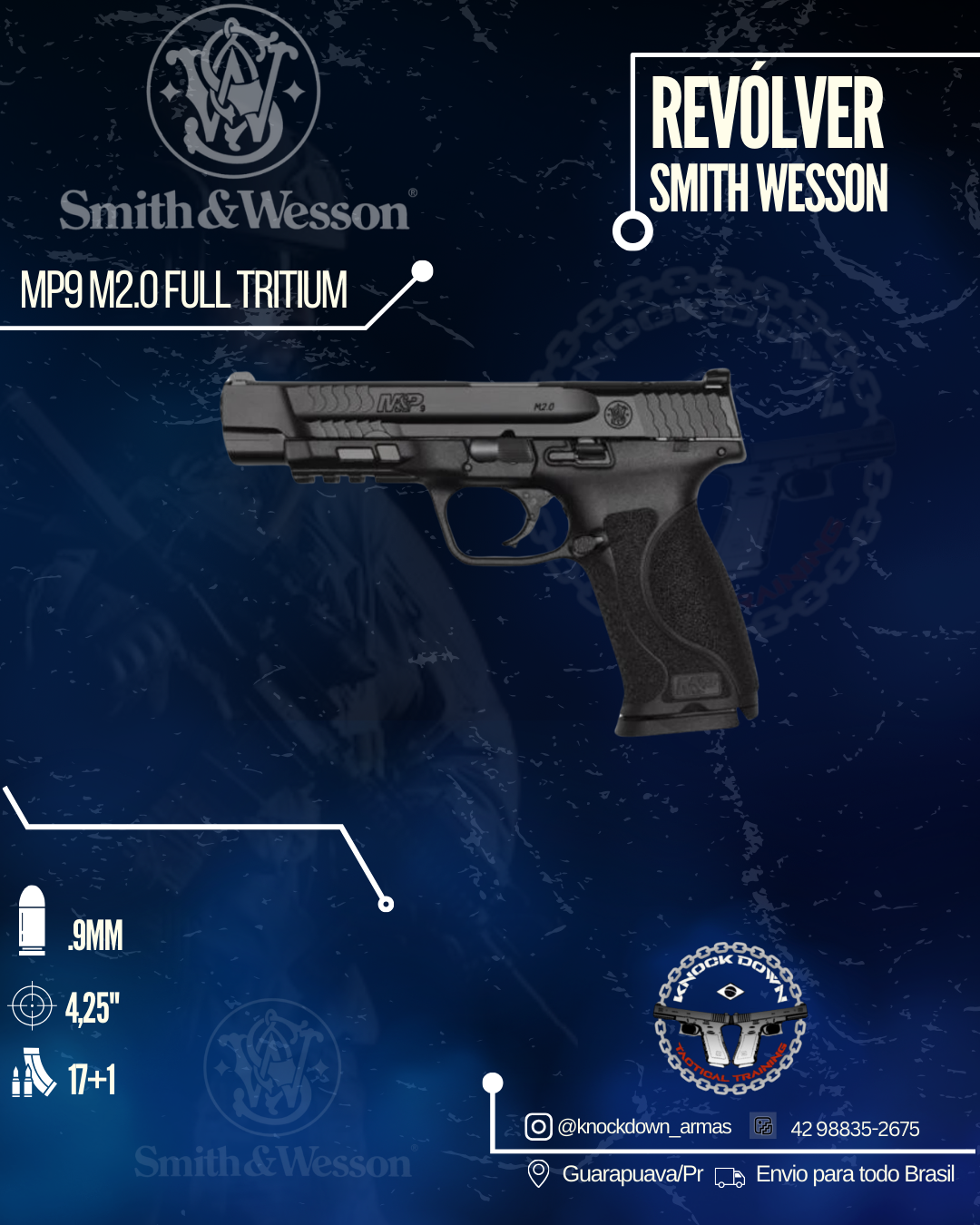 Revólver Smith & Wesson MP9 M2.0 FULL TRITIUM