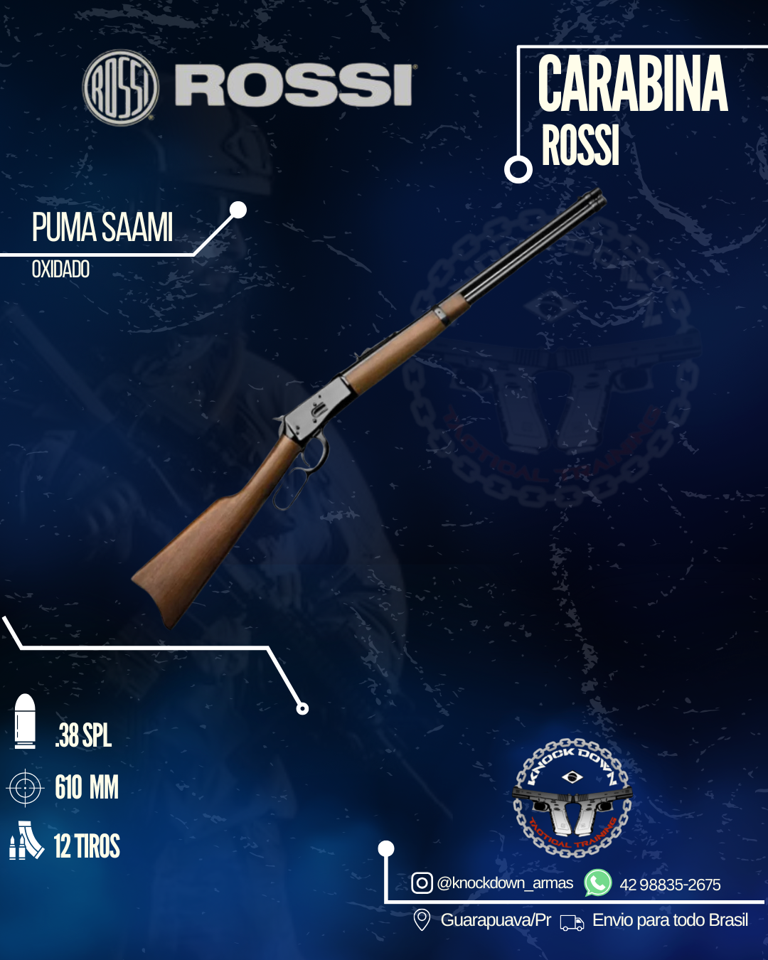 Carabina Rossi PUMA SAAMI OXIDADO