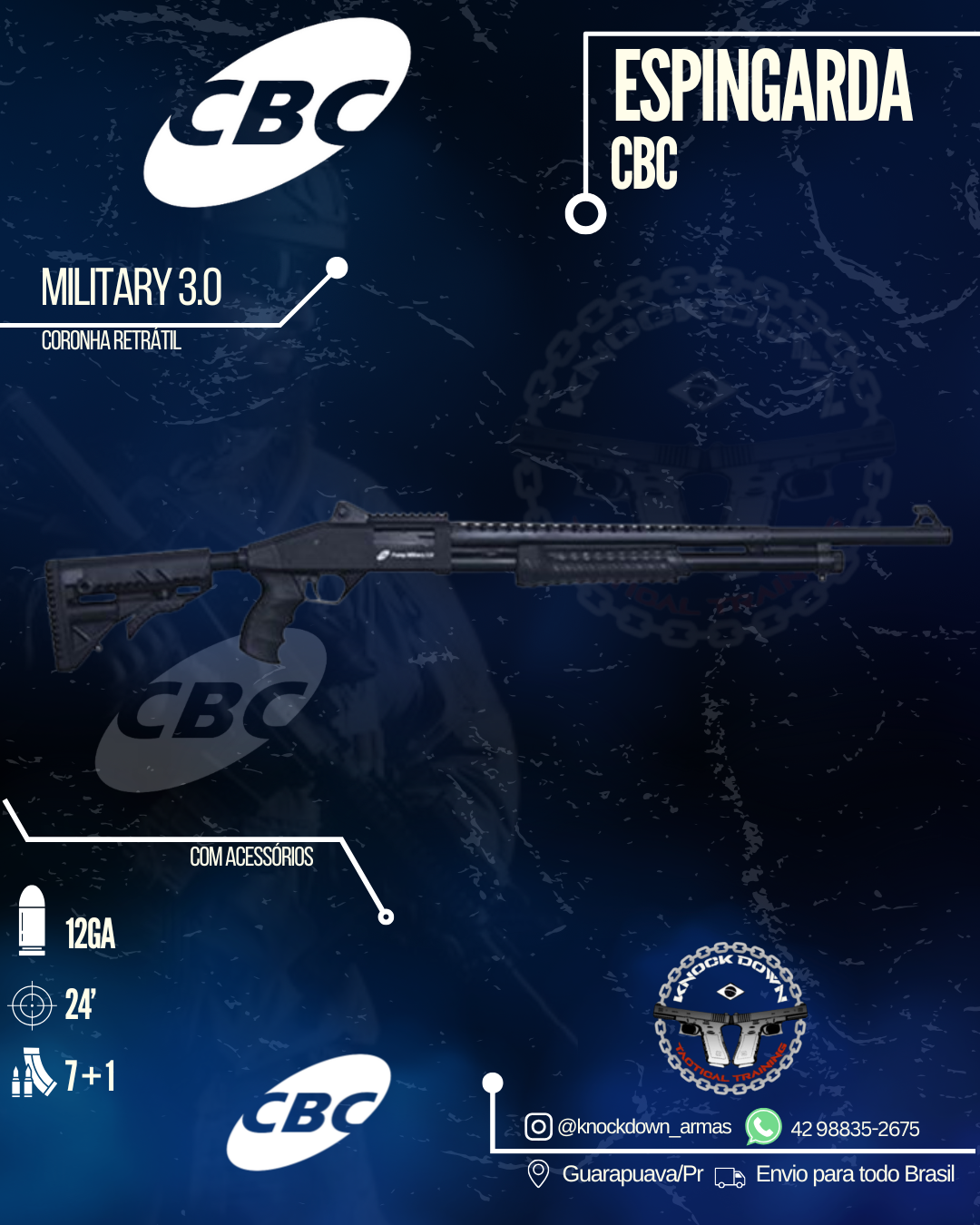 Espingarda CBC Military 3.0