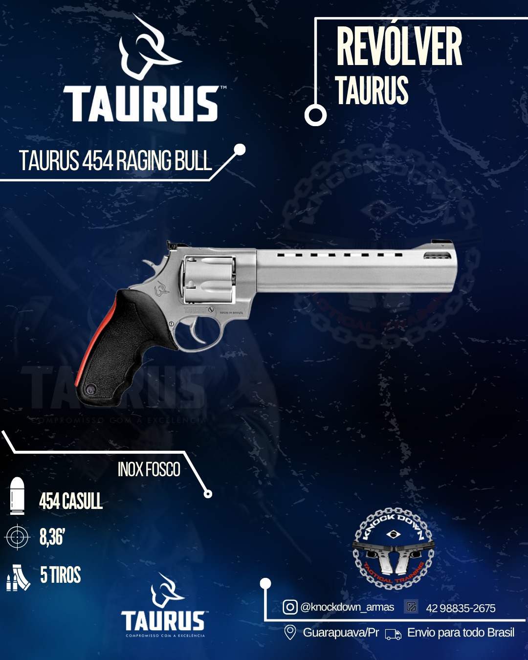 REVÓLVER TAURUS 454 RAGING BULL