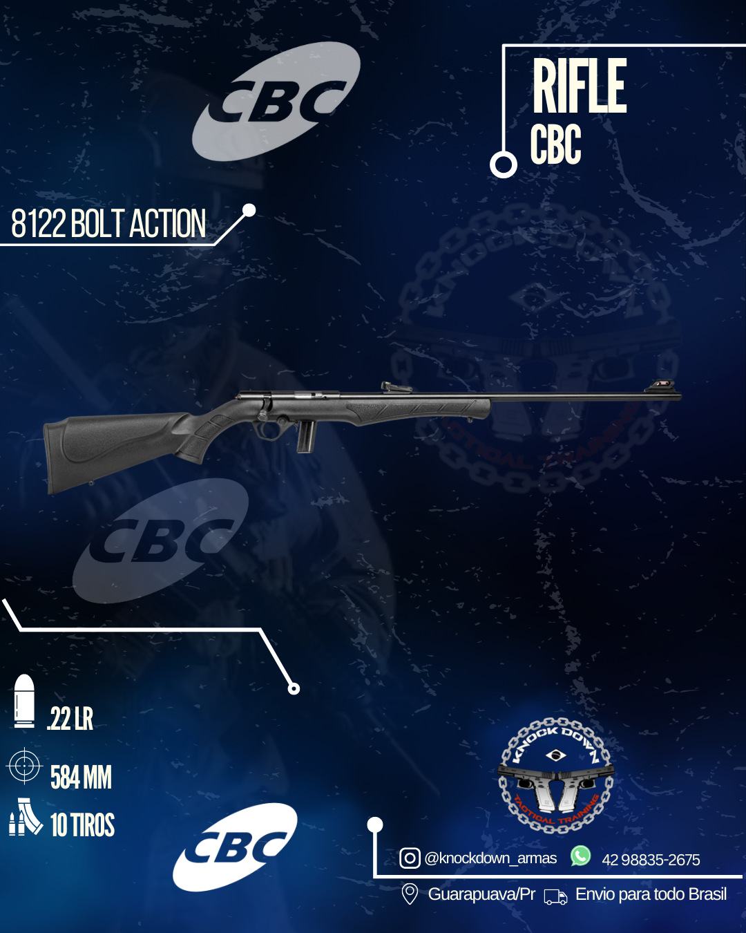 Rifle CBC PUMP ACTION POLÍMERO